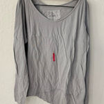 Frank & Eileen  Gray Large Assymetrical Hem Line Lightweight Long Sleeve Cotton Photo 0