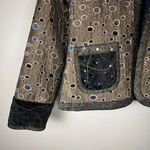 Yak Magik Jacket Women Medium Reversible Embroidered Artsy Boho Silk Blend Nepal Blue Photo 3