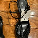 ZARA NWT black Pointed toe beading/RHINESTONE STILETTOS SLINGBACK high heels 8 Photo 15