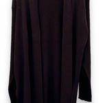 Eileen Fisher 100% Wool Dark Brown Ribbed Long Sleeve Open Cardigan Size L Photo 0