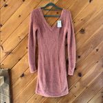 Abercrombie & Fitch V-Back Fuzzy Sweater Dress in dusty pink NWT Photo 1
