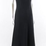 Ralph Lauren Lauren  Black Fur Collar Evening Dress Size Large Photo 0