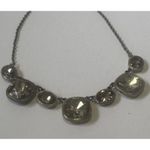 Trifari Vintage Crown Crystal Rhinestones Silver Tone Statement Necklace 15" Photo 3