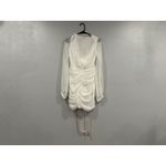 Mac Duggal  26655 White Long Blouson Sleeve Ruched Mini Dress Sz 4 Photo 6
