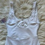 Forever 21 F21 WHITE ribbed cut-out one piece swimsuit Photo 8