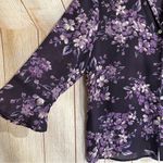 Laura Scott NWT Purple Floral Sheer Business Casual Blouse Photo 2