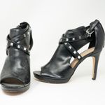 Marc Fisher Mahiya Leather Pyramid Studded Embellished High Heels Shoes Black Photo 0