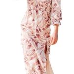 House of Harlow Leaf Print Midi, High Slit Photo 0