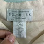 EXPRESS VTG Cream Button Down Midi Silk Linen Skirt Pearlized Buttons Sz 7/8 P Photo 5