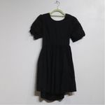 Oak + Fort Black Puff Sleeve Tie Back Dress Sz S Photo 1