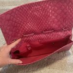Jessica Simpson  snakeskin embossed wristlet pink wallet croc reptile Photo 4