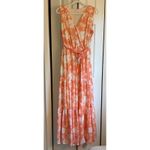 Pink Lily  Coral Floral Maxi Dress Size Large Fully Lined Resort Cruise Dress Photo 4