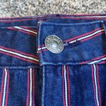 American Eagle Blue Jean Skirt Red and White Striped size 8 Long Photo 3