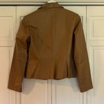 Newport News  Vintage Y2K 100% leather tan blazer jacket 10 Photo 4
