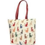 Cat print tapestry tote signare Red Photo 1