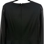 CeCe NWT  Sheer Sleeve‎ Tie Neck Ponte Knit Dress Black Size 12 Minimalist Photo 6