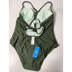 Cupshe  Women's One Piece Swimsuit Bathing Suit Scoop Neck Back Tie Shell Stitch Photo 4