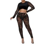 NWT High Waist Mesh Leggings – Sheer Stretch Tights Clubwear Pants Photo 1