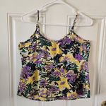 Ellie  Whittaker Yellow Purple Floral Cami Tank Top Womens Size Small Adjustable Photo 0