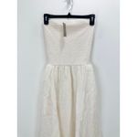J.Crew Strapless Mixy Dress Smocked A Line Minimalist Ramie Natural XXS NWT Photo 5