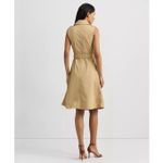 Ralph Lauren Lauren Women Double-Breasted Tan Belted Safari Dress Size 6 Trench Photo 1