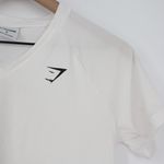 Gymshark  White V Neck Cropped Athletic T Shirt Top Size S Photo 3