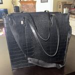 BEIS BÉIS The Large Work Tote In Black Croc Photo 0