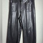 Maeve Anthropologie The Colette Cropped Wide Leg Faux Leather Pant In Black 32P Photo 0