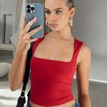 Princess Polly Back in Time Top Red Size 2 Photo 0