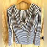 Roxy Blue Stripe Cotton Hoodie Beach Sweater. Size XL. Photo 1