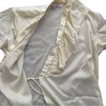 Vintage 60s Evelyn Pearson Union Made Cream Ruffled Robe Retro Yellow Size M Photo 4