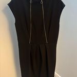 Zoe D. Black Mock Neck Zippered Knee Length Dress Size 4 Photo 0