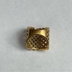 Vintage Gold Tone Woven Mesh Ring Brass Size 7 Photo 4