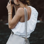 Lo & Sons Silver Pearl Crossbody Purse Photo 0