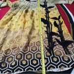 Yellow and Black Geometric Dress :Box L: Size XS Photo 13