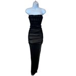 Nookie  Black Mesh Ruched Maxi Dress XS Bustier Slimming Bodycon Designer $380 Photo 6