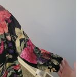 Top‎ Notch Floral Print Button Up Blouse Plus Size 28W 48 Vintage Style Black Photo 2