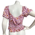 June & Hudson Women's Purple Pink Yellow Smocked Stretch Crop Top Size M Y2K Size M Photo 1