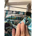 Jones New York 8 paisley Groovy Funky Cuffed Capris Bohemian 70s swirly stretch Photo 2