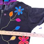 Rising International Rainbow Hoodie Womens M Floral Hippie BOHO Distressed Pride Black Size M Photo 8