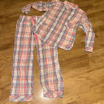 Victoria's Secret  Pajama Set‎ Plaid Sleepwear Button Up Top & Pants Small Photo 0