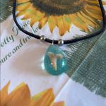Teardrop Pendant Necklace with Black Cord Photo 1