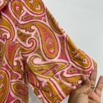 Vintage housecoat large pockets huge mother of pearl buttons union made paisley Size M Photo 5