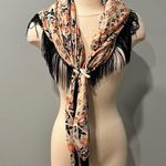 D&Y NEW  Coral Aztec Print Fringe Scarf Shawl Photo 2