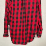 Denim & Supply Ralph Lauren Women XS Black Red Plaid Shirt Long Sleeve Boyfriend Photo 7