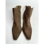 Vince Camuto  Ankle Boots Size 9.5 Brown Back Zip Squared Block Heel Photo 2