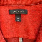 Lands' End Blazer Women 14P Red Button Up Pockets Stretch Knit Office Career Work Photo 2