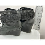 Womans Rock & Candy By Zigi Sadre Bootie 6.5 Black Lace Up Wedge Photo 3