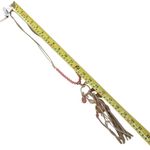 Chico's NWT  Leather Beaded Tassle Necklace Tan Gold Pink Photo 6