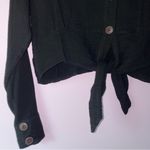 Free People XS Long Sleeve Top Black Gauze Muslin Cotton Photo 2